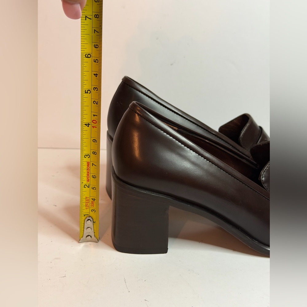 Gucci Brown Leather Loafers Pumps Chunky Heel and Square Toe Size 3.5 UK 36 EU - Picture 12 of 13